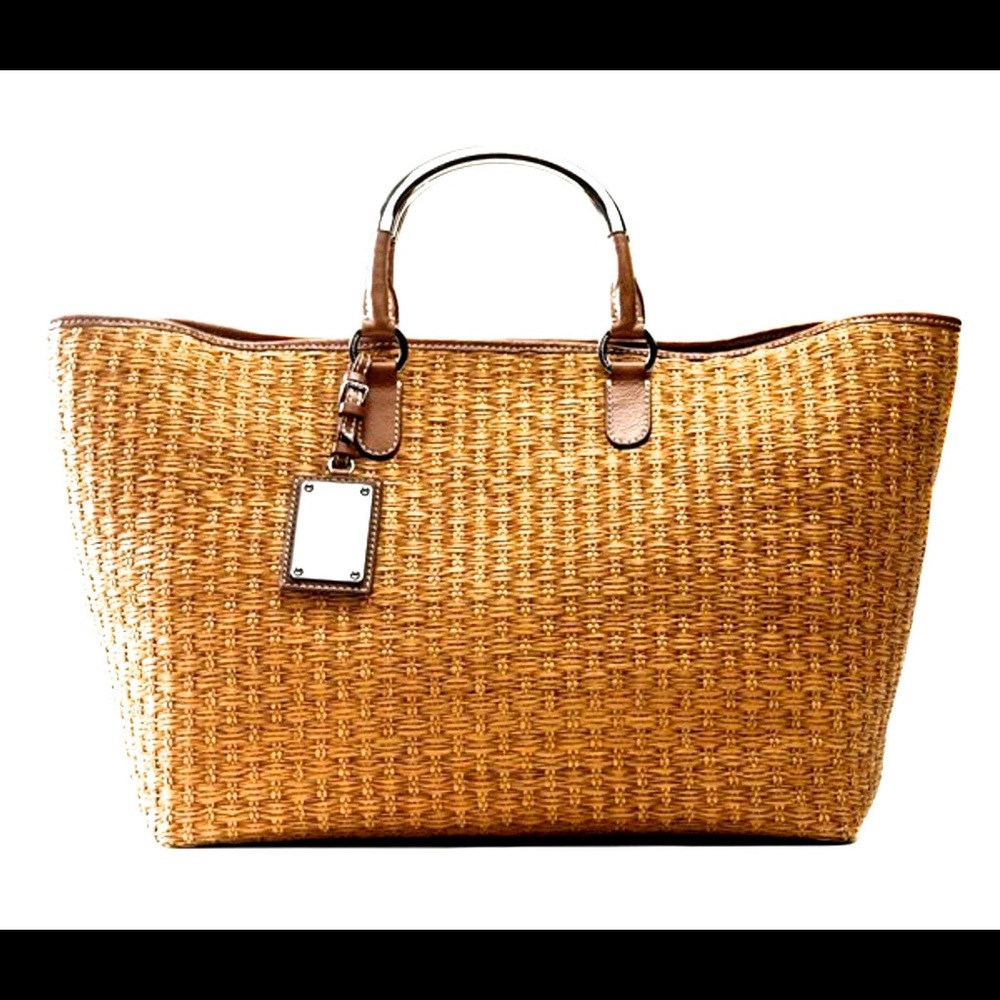 DOLCE & GABBANA RAFIA STRAW TOTE BEACH BAG
